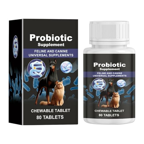 Moslalo Probiotische Nahrungsergänzungsmittel für Katzen,Probiotische Nahrungsergänzungsmittel für Hunde | Nahrungsergänzungsmittel für Haustiere | 120 Stück Kautabletten für Haustiere, lindern von Moslalo