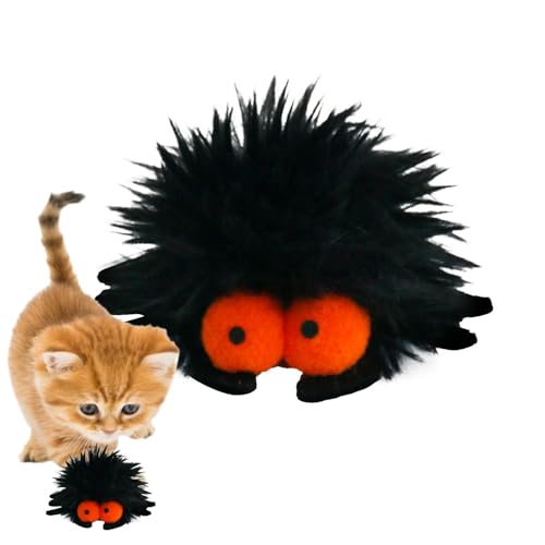 Moslate Halloween-Spinne, Katzenminze, weiches Plüsch-Katzenspielzeug für Indoor-Katzen, Katzenminze-Spielzeug mit Glocken und Katzenminze, Plüsch-Spinne für Katzen und Kätzchen von Moslate