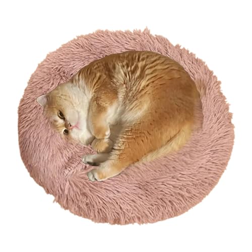 Moslate Katzenbetten für Hauskatzen,Rundes Donut-Kuschel-Hundebett - Rundes Plüsch-Donut-Kuschelbett,Plüschkissenbett für kleine Hunde und Katzen, Schlafhütte für Haustiere für Kätzchen von Moslate