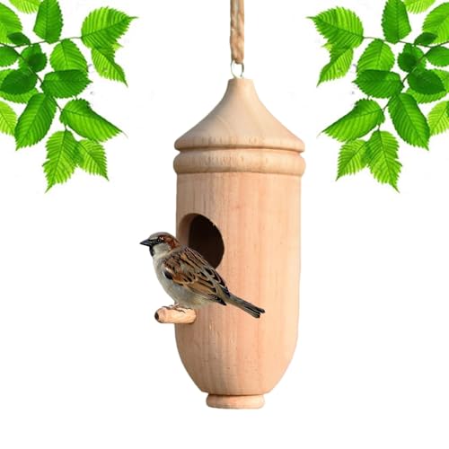 Moslate Kolibri-Häuser zum Nisten, Vogelhäuser aus Holz,Kolibri-Haus-Vogel-Nest | Hölzernes Kolibri-Nest mit Seil, Kolibri-Nisthaus für Fenster, Garten, Haus im Freien von Moslate