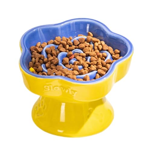 Moslate Slow-Food-Napf für Haustiere, Slowdown-Napf - Maze Hundefutternapf - Anti-Erstickungs-Keramik-Spülmaschinennapf, hoher, abgeschrägter Napf für kleine Hunde und Katzen von Moslate