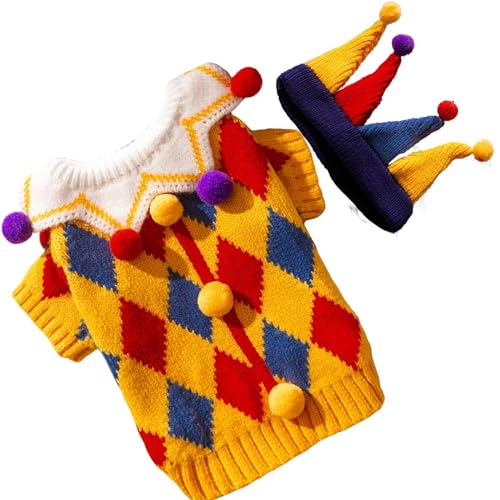 Moslate Wintermütze und Pullover für Hunde, Hundepullover-Mütze | Weihnachtskatzenkostüme,Hunde-Weihnachtskostüm, süßes Pullover-Mützen-Set, Haustier-Hundekatze-Welpen-Outfits für kleine Hunde und von Moslate