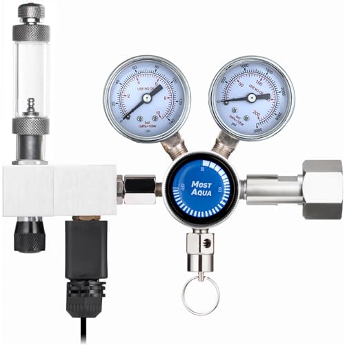 ostAqua Aquarium Dual Stage Co2 Regulator, Pro-Master Series, Co2 System Kit für Aquarienpflanzen, Integrierter Blasenzähler und einstellbarer Ausgangsdruck (Pro-Master Co2-Regler (Einzelausgang)) von MostAqua