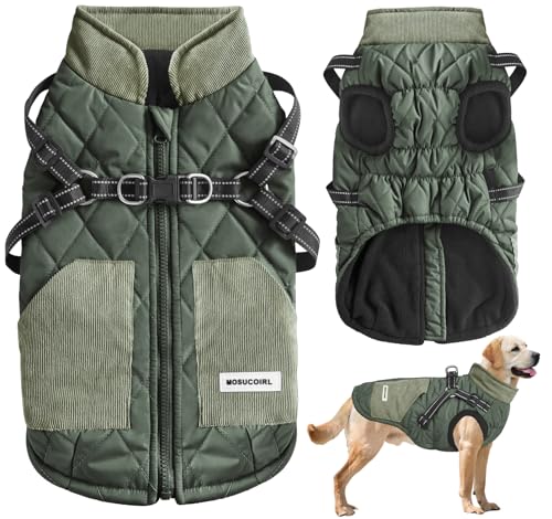 Mosucoirl Warmer Hundemantel, Haustierkleidung, wasserdicht, reflektierend, für den Winter, kaltes Wetter, gemütliche Schneejacken, Weste für kleine, mittelgroße und große Hunde, Welpen von Mosucoirl