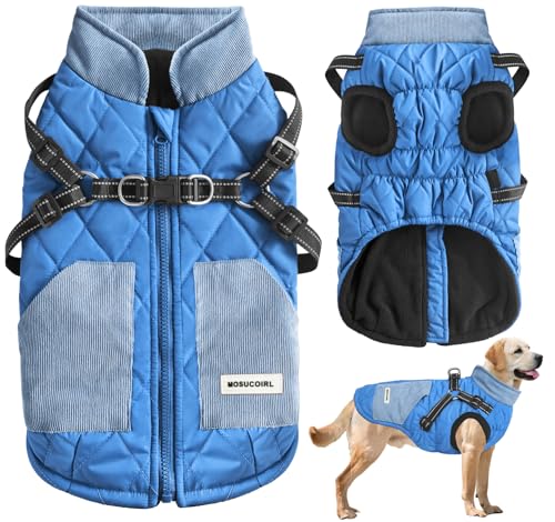 Mosucoirl Warmer Hundemantel, Haustierkleidung, wasserdicht, reflektierend, für den Winter, kaltes Wetter, gemütliche Schneejacken, Weste für kleine, mittelgroße und große Hunde, Welpen von Mosucoirl