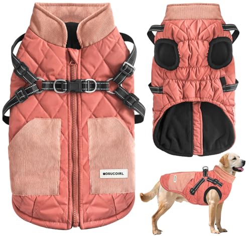 Mosucoirl Warmer Hundemantel, Haustierkleidung, wasserdicht, reflektierend, für den Winter, kaltes Wetter, gemütliche Schneejacken, Weste für kleine, mittelgroße und große Hunde, Welpen von Mosucoirl