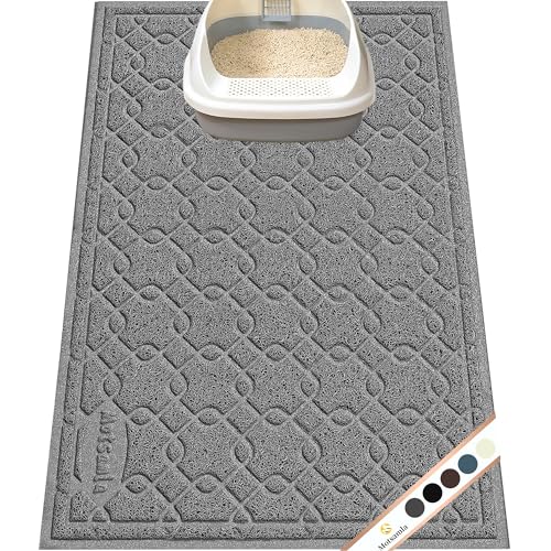 Motsamla Katzentoilettenmatte, 88,9 x 61 cm, große Katzentoilettenfangmatte, hält den Boden sauber, Katzentoilettenmatte, Streukontrolle, wasserdicht, leicht zu reinigen, langlebig, große von Motsamla