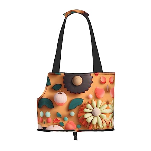Cut Paper with Colorful Sunflowers Portable Dog Purse Carrier - Stylish Dog Tote Bag for Small Dogs - Durable and Convenient Pet Carrier Purse von Mouxiugei