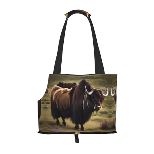 Mighty Highland Yak tragbare Hunde-Tragetasche – stilvolle Hunde-Tragetasche für kleine Hunde – langlebige und praktische Haustier-Tragetasche von Mouxiugei