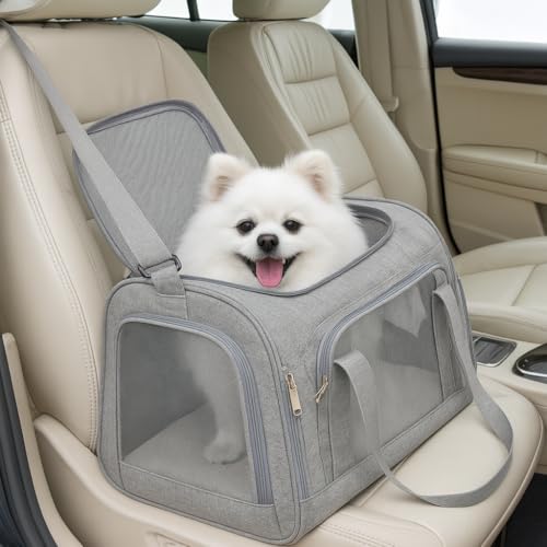 Movelo, Transportbox für Haustiere mit zwei Eingängen – obere & seitliche Öffnung, weiche Seiten, Reisetrage für Katzen & kleine Hunde bis zu 11,3 kg – Fluggesellschaft zugelassen, Netz-Belüftung Movelo, Transportbox für Haustiere mit zwei Eingängen – obere & seitliche Öffnung, weiche Seiten, Reisetrage für Katzen & kleine Hunde bis zu 11,3 kg – Fluggesellschaft zugelassen, Netz-Belüftung von Movelo