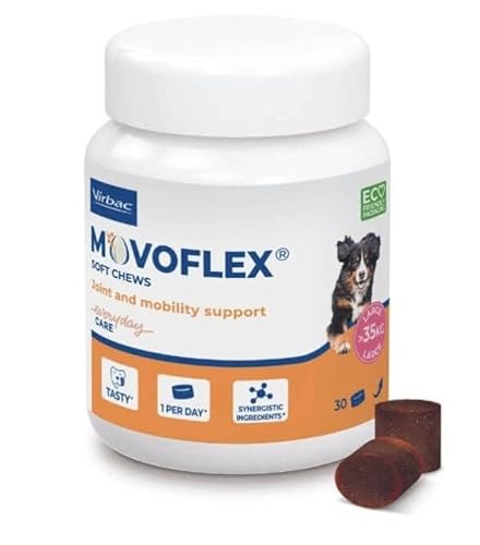 Movoflex Soft Chews | 30 Stück | Für Hunde über 35 kg | Ergänzungsfuttermittel zur Unterstützung der Gelenkgesundheit | Zum Erhalt der Gelenkstrukturen | Mit Hyaluronsäure von Virbac