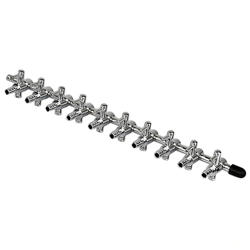 Movoja AQ-Luft Aquarium Luftverteiler | 10 Fach | Stufenlos Regulierbar | Varianten: 2-10fach | Edelstahl | Verteiler Luftstromregler Aquarien von Movoja