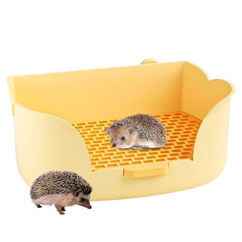 Frettchen Katzentoilette, Eckpfrümpfekasten, Semi-verknüpfter Design sprühdicht großer -Müllbox, Kleine Tierart, Trainingstoilettenpfanne für Familie, Freunde, Zuhause von Moxeupon