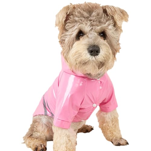 Hunderegenmantel,Hunderegenmantel - PU-reflektierende Haustier-Regenjacke, Regenmantel, Poncho-Kleidung | wasserdichte Regenponchojacke für kleine Hunde, leichte Ponchojacke von Moxeupon