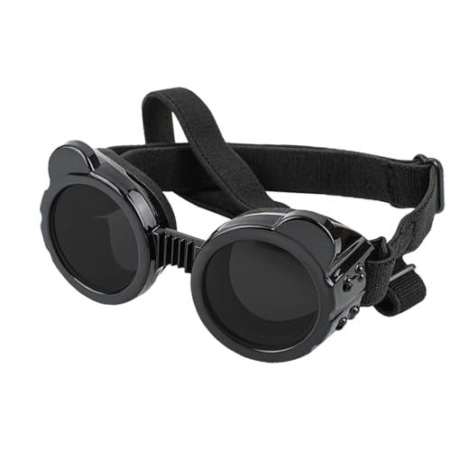 Moxeupon Brillen für Haustiere, Sonnenbrillen für Hunde, UV-Schutz-Sonnenbrille für Hunde, Antibeschlag-Schutzbrille für Hunde, Outdoor-Schutz mit verstellbarem Riemen für kleine und mittelgroße Hunde von Moxeupon