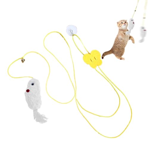 Moxeupon Cat Toy Door Hanger, Catentürspielzeug | Interaktiver Katzenteaserspielzeug - Realistische elastische Seiltierzubehör, Innenkätzchenübung für den Heimgebrauch von Moxeupon