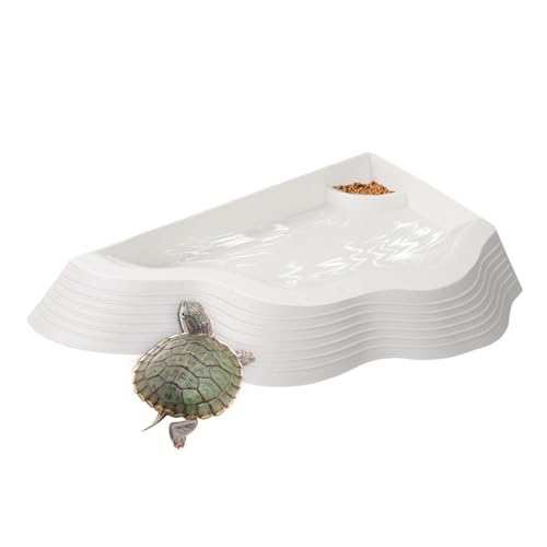 Moxeupon Reptil Badebecken - Anti-Rutsch Schildkröten Wasserschale Mit Rampe | Aquarium Dekoration, Einweichschale Für Gecko Schlange Bartagame Moxeupon Reptil Badebecken - Anti-Rutsch Schildkröten Wasserschale Mit Rampe | Aquarium Dekoration, Einweichschale Für Gecko Schlange Bartagame von Moxeupon