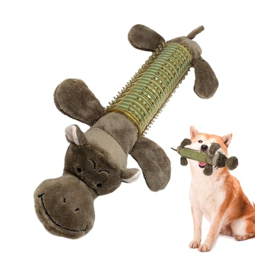 Quietschendes Hund Spielzeug, gefüllter Tierhundspielzeug - Tierförmiges Kau -Welpen -Sound Squeaker Plüsch,Self-Papty-Squeeze-Spielzeug für orale Bissen, kleine, mittlere und große Haustiere von Moxeupon