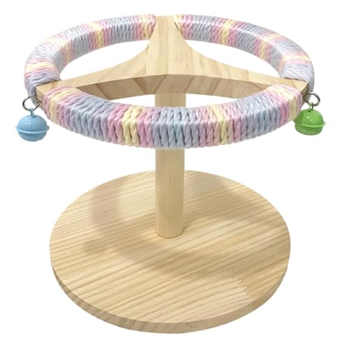 Vogelstangen für Käfig, Sichtweite für Käfig,Interaktiver hölzerner Sittiche -Spielzeugständer Parrot Barsch - Drehes Training Wheel Fun Vogelkäfigzubehör für Innen- und Außenbereiche von Moxeupon