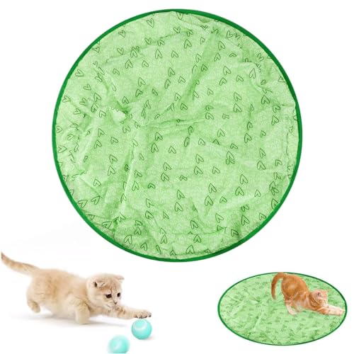 MplehDa 2 In 1 Simuliertes Interaktives Jagdkatzenspielzeug, Jagd Katze Matte Spielzeug, Simuliertes Interaktives Katzenball, Interaktives Katzenspielzeug Ball Matte Spielmatte für Katzen, von MplehDa