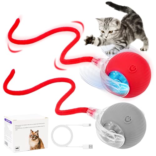 MplehDa Interaktives Katzenspielzeug Katzenball, 2 Stück Bewegliches Katzenspielzeug, Katzenbälle Katzenspielzeug Elektrisch Katzenball Katzenspielzeug Selbstbeschäftigung Automatisch Rollender von MplehDa