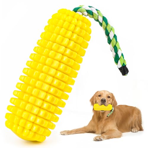 MplehDa Kauspielzeug für Hunde, Unzerstörbar Quietschen Hundespielzeug für Aggressive Kauer, Quietschend Hunde Spielzeug Für Welpen Mittelgroße und Große, Gummi Maisstäbchen Dog Toys von MplehDa