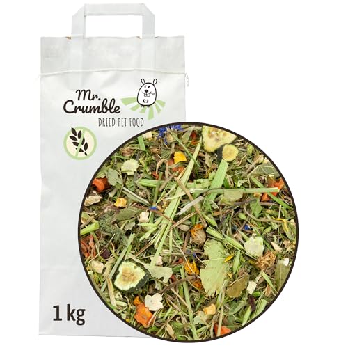 Mr. Crumble Dried Pet Food Mümmel-Mix, Kaninchenfutter getreidefrei mit Blüten, Kräutern und Gemüse 1000g von Mr. Crumble Dried Pet Food