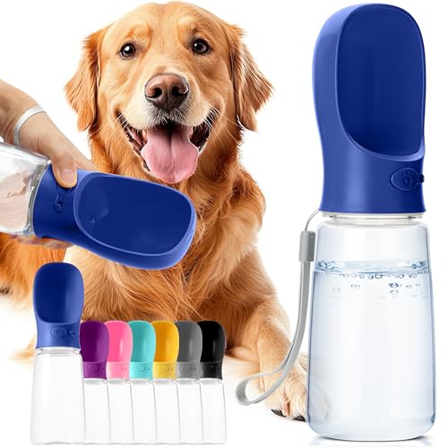 Mr. Pen - Hundewasserflasche, 538.6 g, groß, Marineblau, tragbarer Hundewasserflaschenspender, Reisewasserflasche, Reise-Hunde-Wasserflasche, tragbare Wasserflasche für Hunde unterwegs, von Mr. Pen