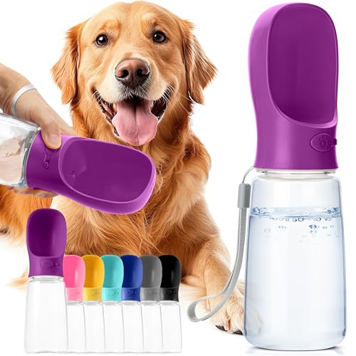 Mr. Pen - Hundewasserflasche, 538.6 g groß, violett, tragbarer Hundewasserflaschenspender, Reisewasserflasche, Reise-Hunde-Wasserflasche, tragbare Wasserflasche für Hunde unterwegs, von Mr. Pen