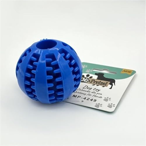 Mr. Pretzel Spielball für Leckerli Hundeball 7 cm Blau von Mr. Pretzel