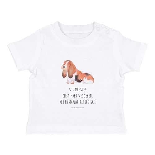 Mr. & Mrs. Panda 12-18 Monate Baby T-Shirt Hund Basset Hound - Geschenk, niedlich, Motiv, Hundeliebe, Unisex, Tierliebhaber, Hundebesitzer, Hunderasse, Haustier, Jungen, Kurzarm, kinderlos von Mr. & Mrs. Panda