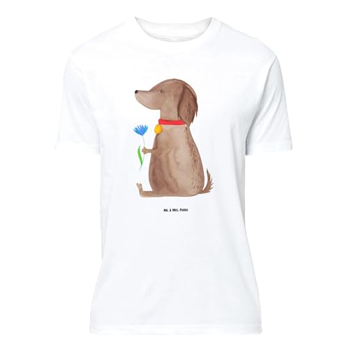 Mr. & Mrs. Panda Größe L T-Shirt Hund Blume - Geschenk, Hundebesitzer, Hundespruch, T-Shirt mit Spruch, Jubiläum, Hunde, Männer, Hundemotiv, von Mr. & Mrs. Panda