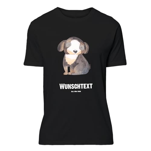 Mr. & Mrs. Panda Größe M Personalisiertes T-Shirt Hund Entspannen - Personalisierte Geschenke, Vierbeiner, Hundeliebe, Hundeglück, schwarzer Hund, von Mr. & Mrs. Panda