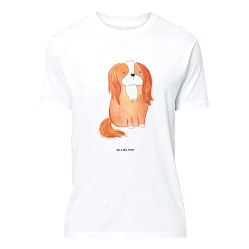 Mr. & Mrs. Panda Größe XL T-Shirt Unisex Cavalier King Charles Spaniel - Hundemama, Tierliebhaber, weiß, Hunderasse, Sprüche, Hundemotiv, Hund, Spruch, Hundebesitzer, Herren von Mr. & Mrs. Panda