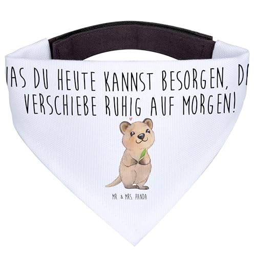 Mr. & Mrs. Panda Hundehalstuch L Quokka Happy - Geschenk, Tiere, lustige Sprüche, Gute Laune, Verschieben, große Hunde, groß, Tiermotive, Niedliches von Mr. & Mrs. Panda