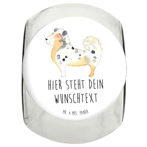 Mr. & Mrs. Panda L 870ml Personalisiertes Leckerli Glas Hund Australien Shepherd - Personalisierte Geschenke, Hundemama, Hunderasse, Vierbeiener, von Mr. & Mrs. Panda