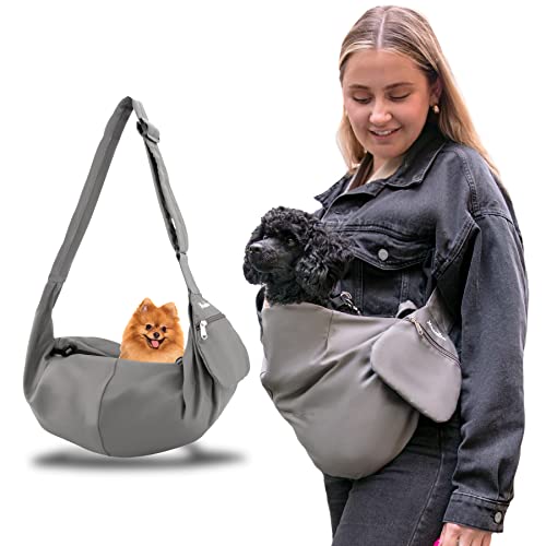 Mranton Hundetragetasche - Sichere und Bequeme Transportmöglichkeit für Hunde und Katzen bis 3 kg - Verstellbarer Schulterriemen - Leicht zu reinigen - vielseitig einsetzbar von Mranton