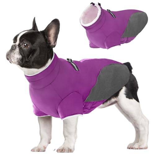 Mrcopetal Wintermantel für Hunde, kaltes Wetter, warme Fleece-gefütterte Hundekleidung, winddicht, reflektierend, Rollkragen, Schneeanzug mit Geschirr, Hundeweste, Mäntel für kleine, mittelgroße und von Mrcopetal