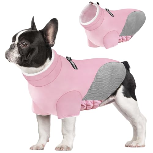 Mrcopetal Wintermantel für Hunde, kaltes Wetter, warme Fleece-gefütterte Hundekleidung, winddicht, reflektierend, Rollkragen, Schneeanzug mit Geschirr, Hundeweste, Mäntel für kleine, mittelgroße und von Mrcopetal