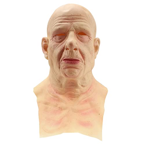 Halloween Lustige Realistische Maske für Alte Männer, Gruselige Maske, Gruseliges Faltengesicht, Opa, Latexmaske, Halloween-Party, Cosplay, Kostümmaske (A) von Mrisata