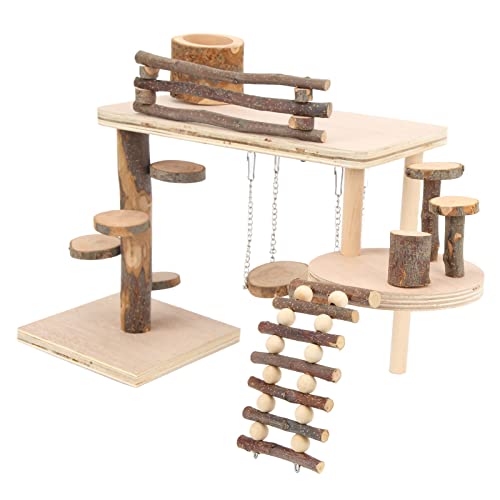 Mrisata Hamster-Holzspielplatz Hamster-Holzleiter-Spielplatz Sicherer, Langlebiger Holzspielplatz Hamster-Kleintiere von Mrisata