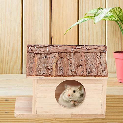 Mrisata Hamsterhaus, Hamster-Haustierhaus aus Holz, Großes, Sicheres Haustier-Hamsterhaus aus Holz Kleintiere, Eichhörnchen, Meerschweinchen, Chinchillas, Versteck von Mrisata