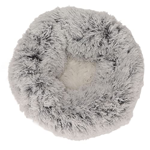 Mrisata Haustierbett, Katzenbett, Hält Warm, Atmungsaktiv, Selbstwärmend, Plüsch-Haustierbett, Rundes Hundebett für Schlaf und Ruhe, Kaffeebraun, 50 cm (Grau) von Mrisata