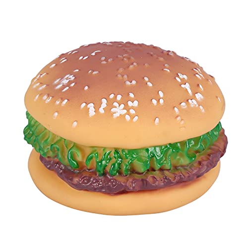 Mrisata Hundespielzeug für Welpen, 17 × 13 × 5 cm, Hamburger, Lebensmittelform, quietschend, Hundespielzeug, Latex-Hundespielzeug von Mrisata