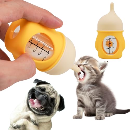 Mrltau Aufzuchtflasche Katze, Trinkflasche Welpenmilch, Trinkflasche Katze, Kleine Squeeze Flasche für Milch, Kitten Zubehör, Kleine Flaschen für Kitten Milch(20ml) von Mrltau