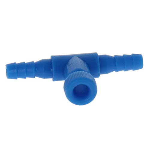 MroMax Luftpumpenventil, Wasser-T-Form, 2-Wege-Luftstrom-Kontrolle, Ventilverbinder, Luftpumpen-Ventil-Verteiler für Aquarien, Kunststoff, Blau, 10 Stück von MroMax