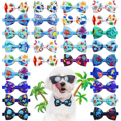 Mruq pet 20-teiliges Set aus Halsbandschleifen für kleine und mittelgroße Hunde, verstellbares Muster, Hundefliegen und Halsbänder für die Halspflege, Zubehör (20 Fliegen) von Mruq pet