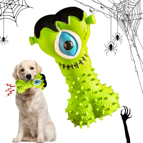 Halloween Quietschendes Latex Hundespielzeug Gruselige Halloween Gummi Quietschen Hunde Kauspielzeug Interaktives Quietschelement für Haustiere,Werfen Spielzeug für Kleine Mittelgroße Große Welpen von Mtbricey