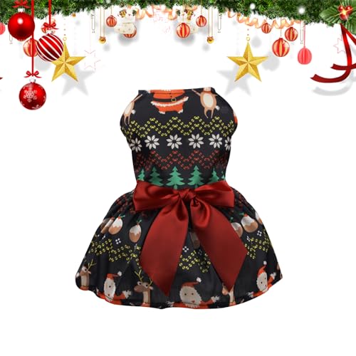 Hund Weihnachtskleid Welpe Tutu Haustier Weihnachts Prinzessin Kleider Winter Hundekleidermantel Karierte Hundekleidung Hund Weihnachtsoutfit Kostüme für Kleine Mittelgroße Hunde Katzen (Style A, M) von Mtbricey