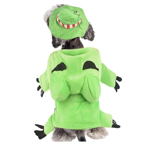 MuYaoPet Frosch-Hundekostüm mit Haustierhut, Halloween-Kostüm, Cosplay-Outfits für kleine Hunde, lustige Haustierkleidung, Katzenmantel, Jacke, Hoodie für Yorkie, Chihuahua (Frosch, M) von MuYaoPet